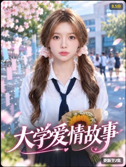 夜晚街头外卖服男主角与女主角对视的海报